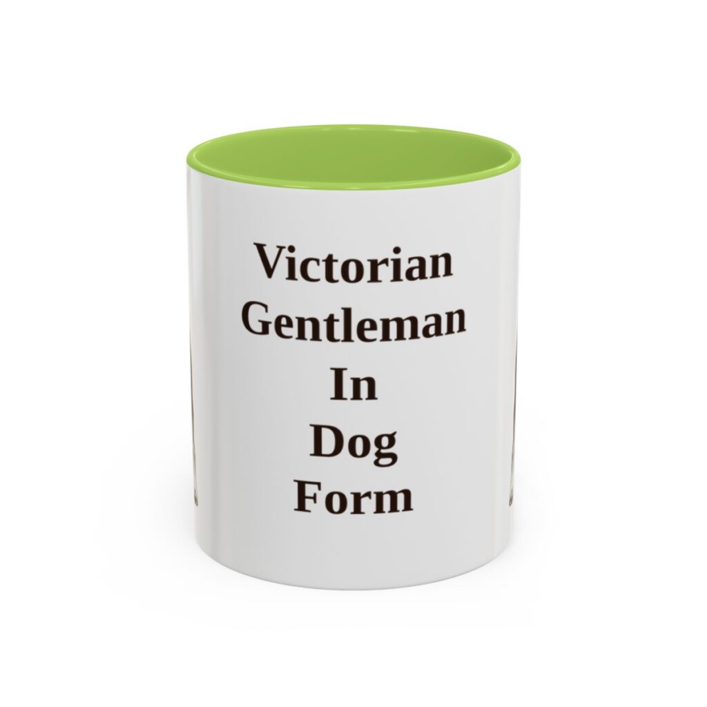 11oz Funny Manchester Terrier Mug, Light Green, front view