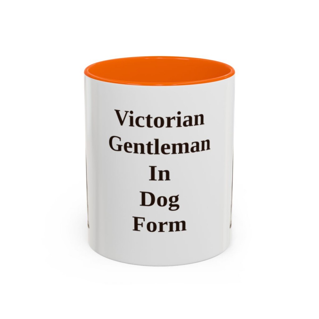 11oz Funny Manchester Terrier Mug, Orange, front view