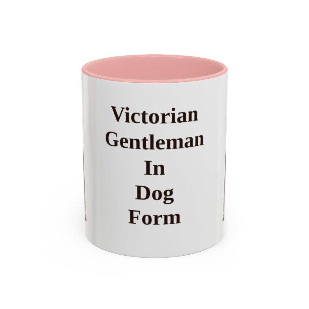 11oz Funny Manchester Terrier Mug, Pink, front view