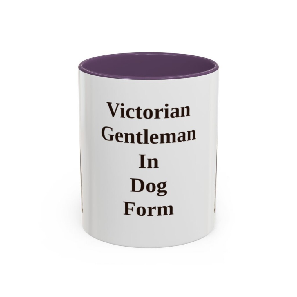 11oz Funny Manchester Terrier Mug, Purple, front view