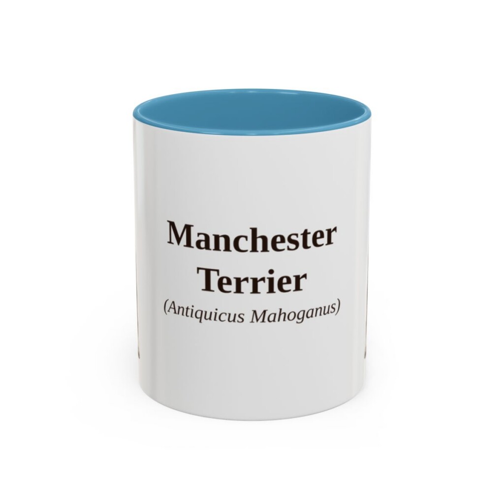11oz-manchester-terrier-mug-latin-light-blue 11oz Manchester Terrier Latin Mug, Light Blue, front view