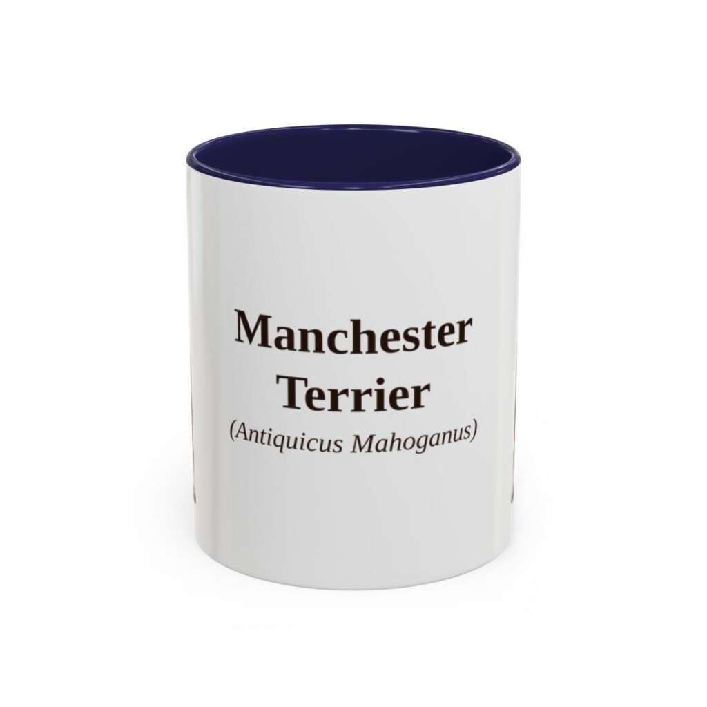 11oz-manchester-terrier-mug-latin-navy 11oz Manchester Terrier Latin Mug, Navy, front view