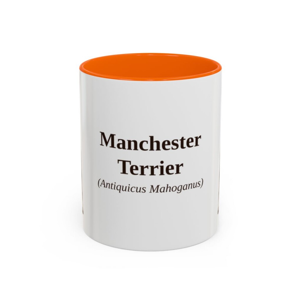11oz-manchester-terrier-mug-latin-orange 11oz Manchester Terrier Latin Mug, Orange, front view