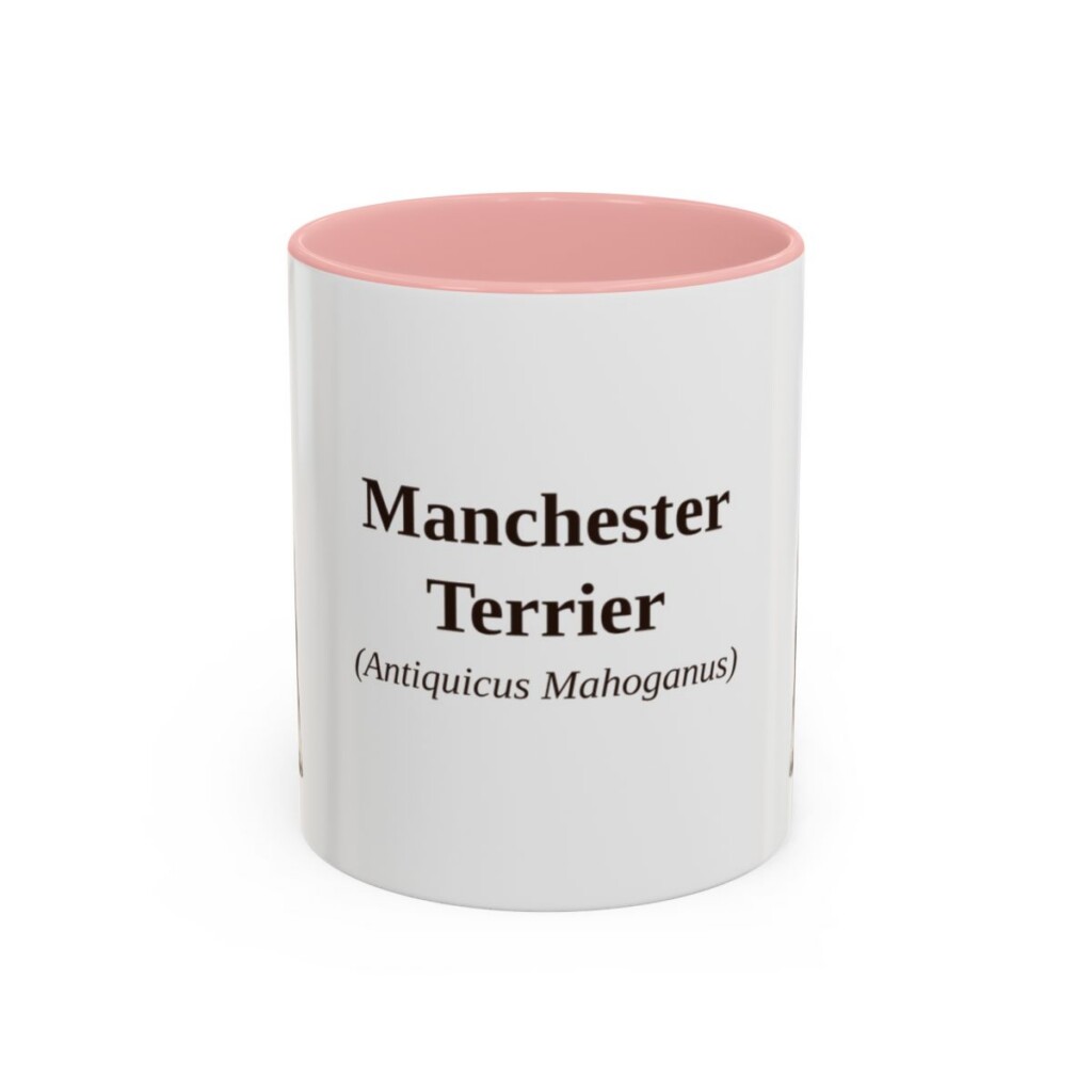 11oz-manchester-terrier-mug-latin-pink 11oz Manchester Terrier Latin Mug, Pink, front view