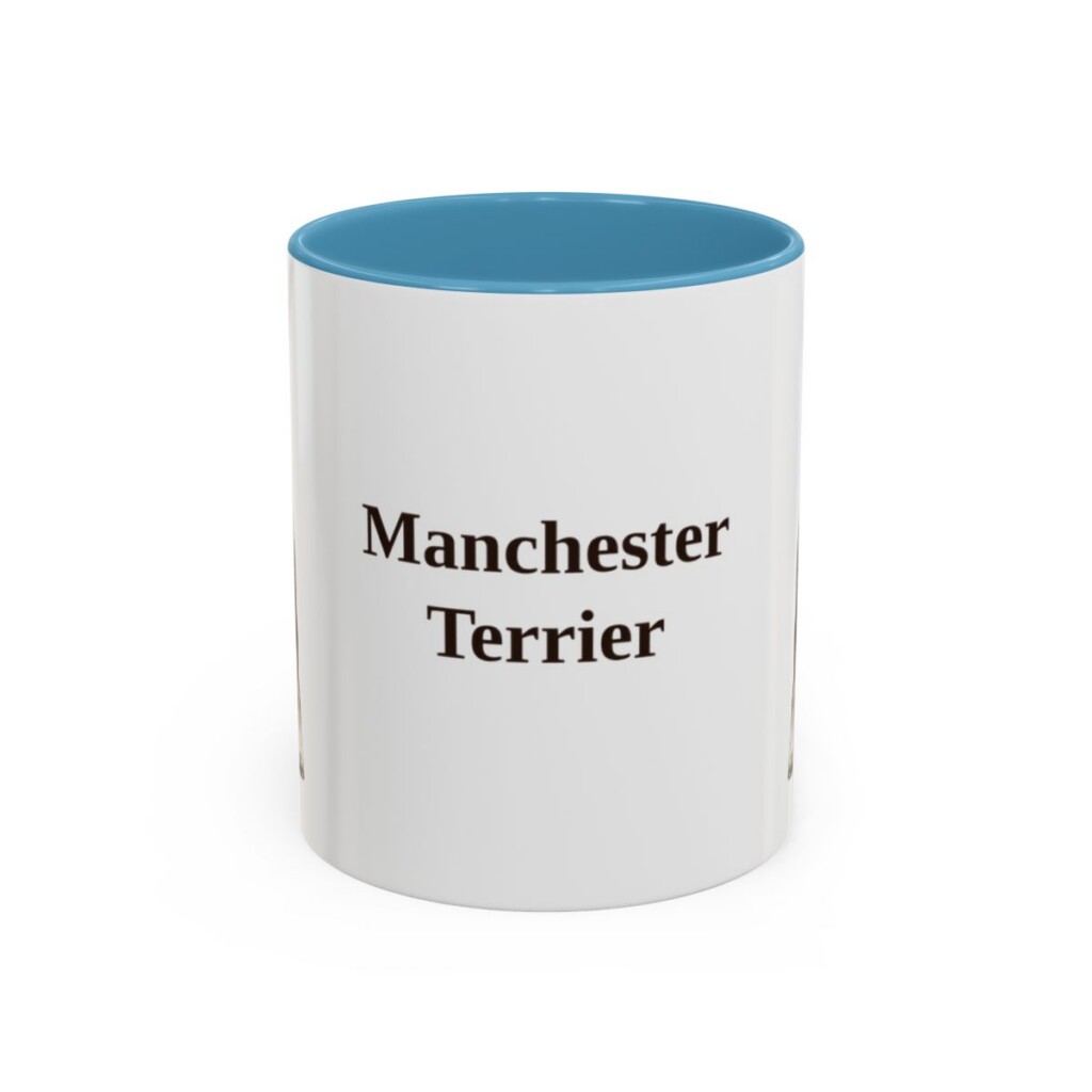 11oz Manchester Terrier Mug, Light Blue, front view