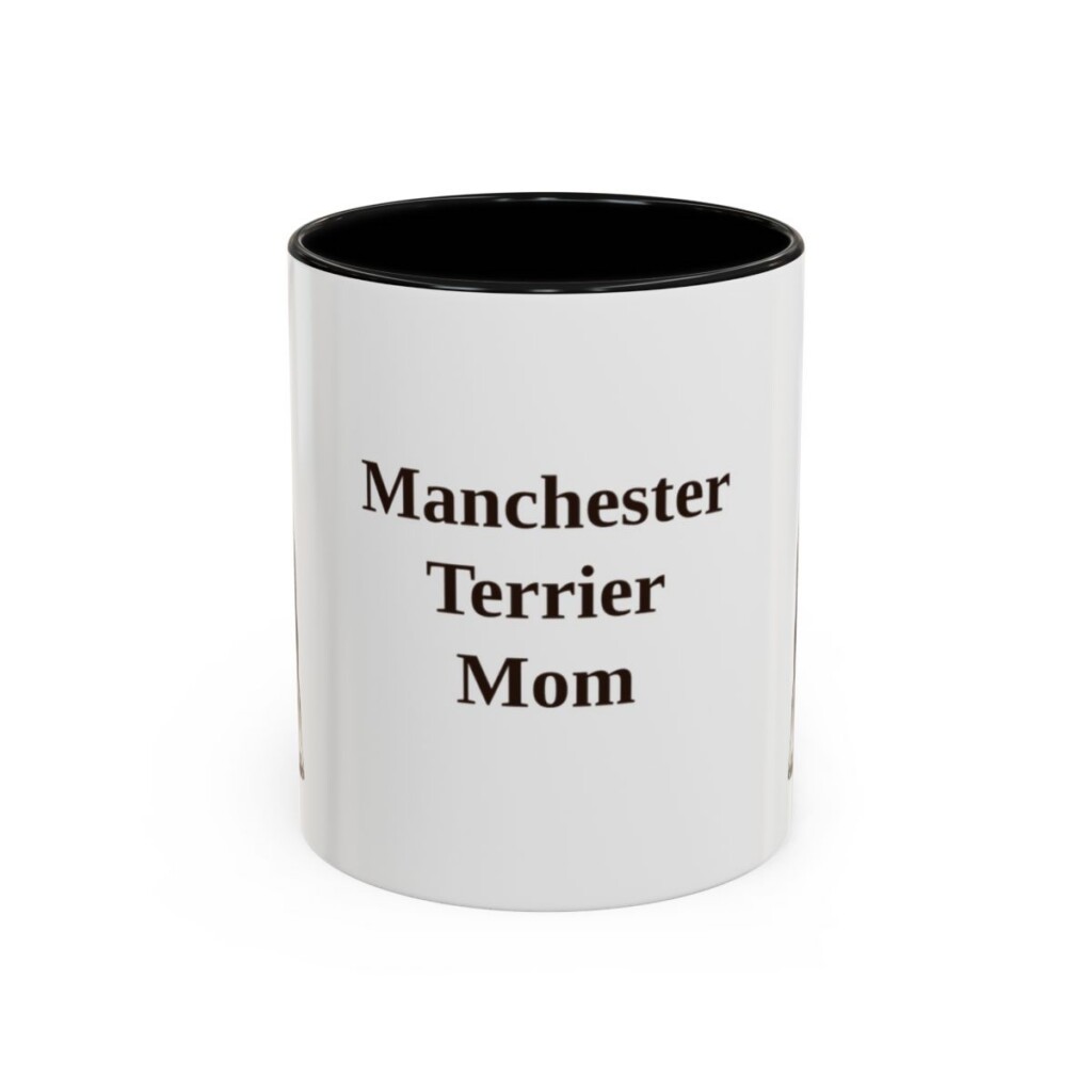 11oz Manchester Terrier Dog Mom Mug, Black, front view