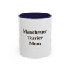 11oz Manchester Terrier Dog Mom Mug, Navy, front view