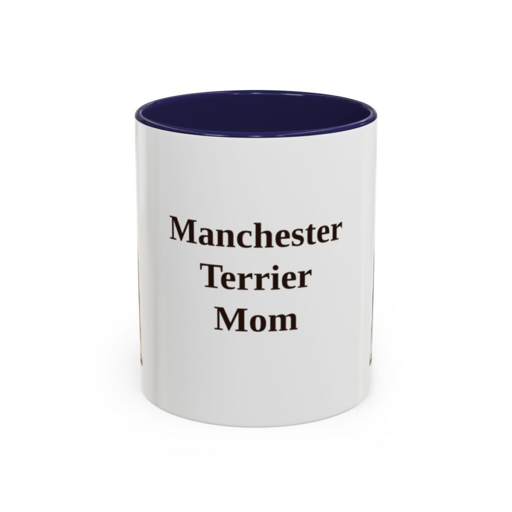 11oz Manchester Terrier Dog Mom Mug, Navy, front view