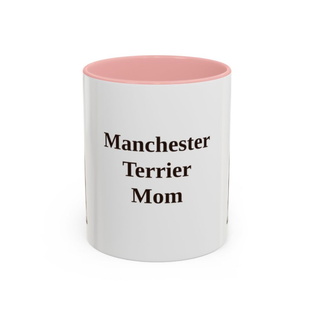 11oz Manchester Terrier Dog Mom Mug, Pink, front view