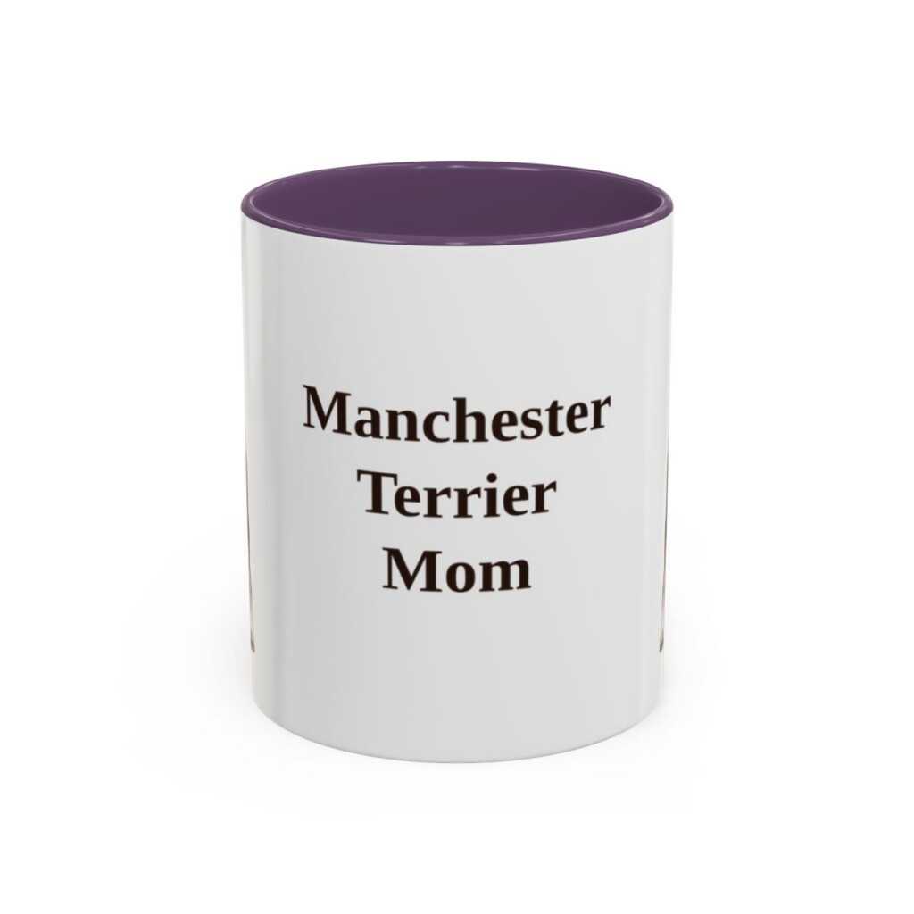 11oz Manchester Terrier Dog Mom Mug, Purple, front view
