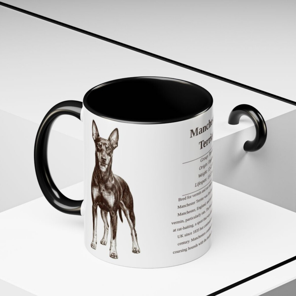 11oz Manchester Terrier Mug, Black, lifestyle photo