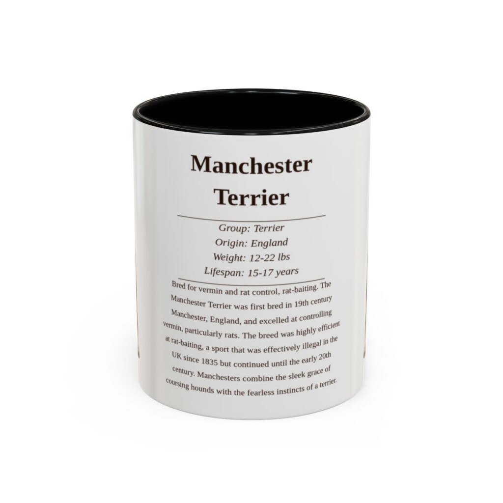 11oz Manchester Terrier Mug, Black, front view