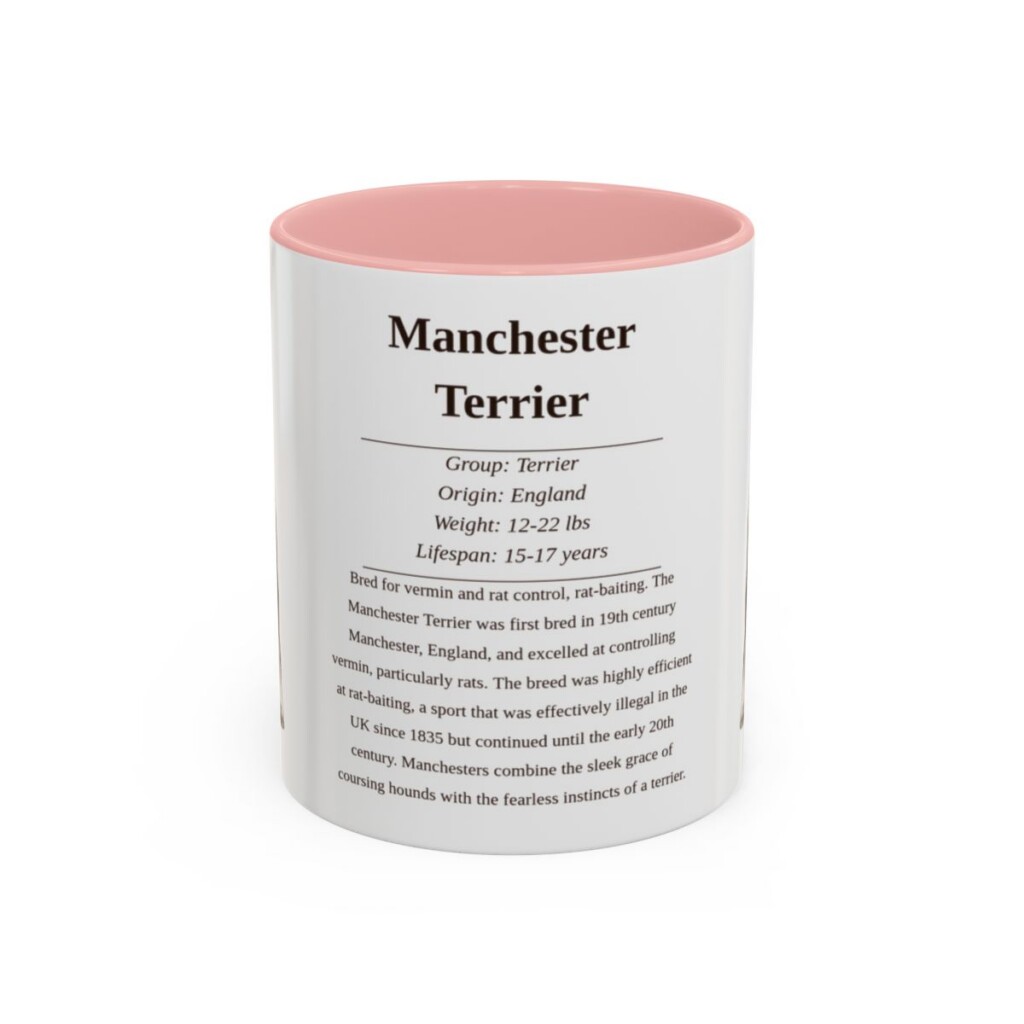 11oz Manchester Terrier Mug, Pink, front view
