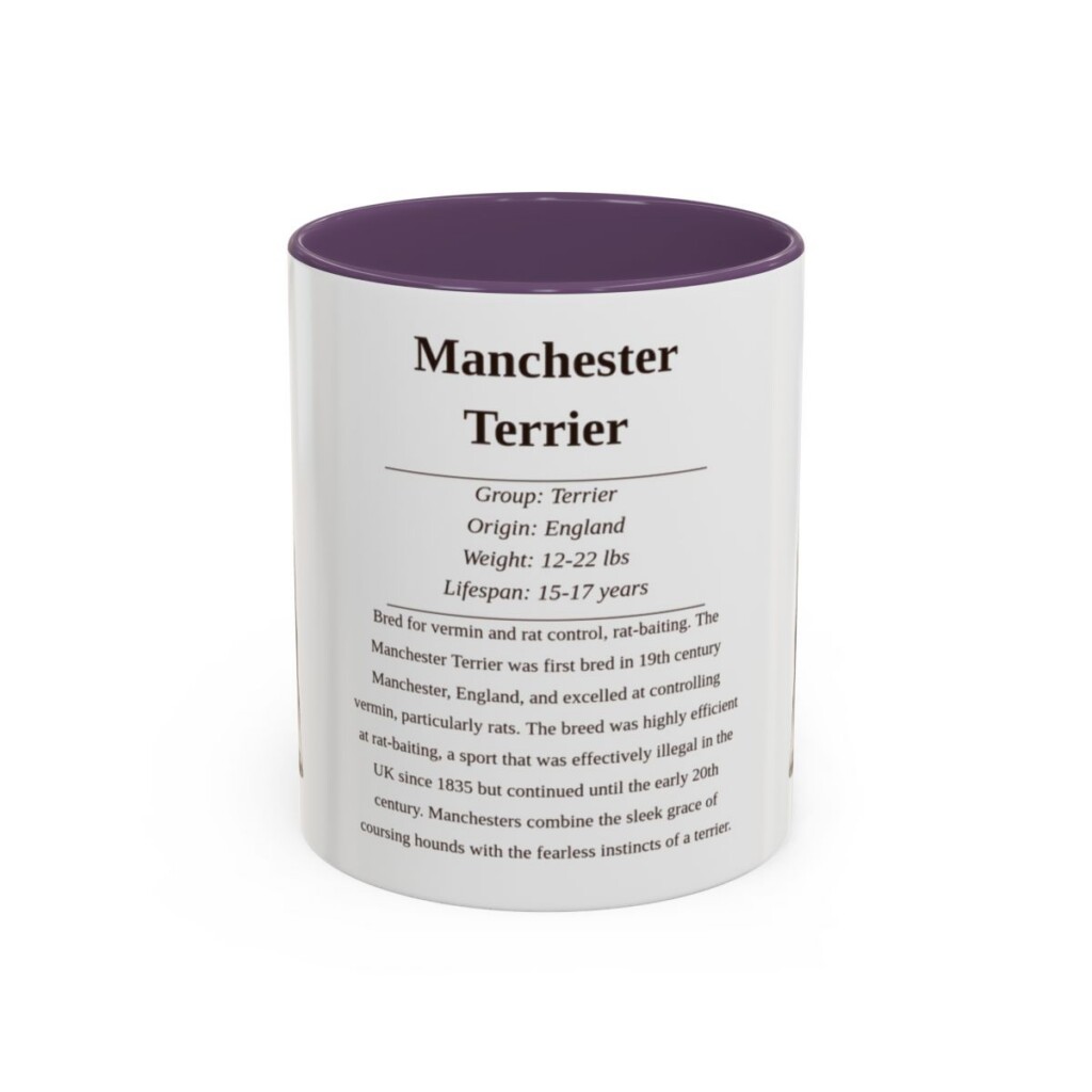 11oz Manchester Terrier Mug, Purple, front view
