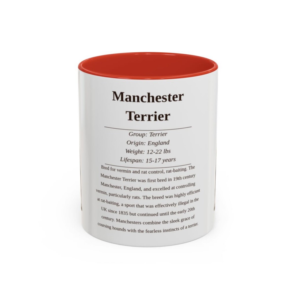 11oz Manchester Terrier Mug, Red, front view