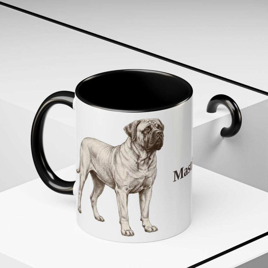 11oz Mastiff Mug, Black, lifestyle photo