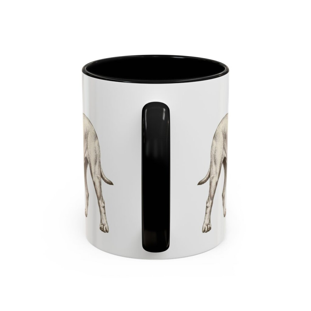 11oz Mastiff Dog Dad Mug, Black, back view