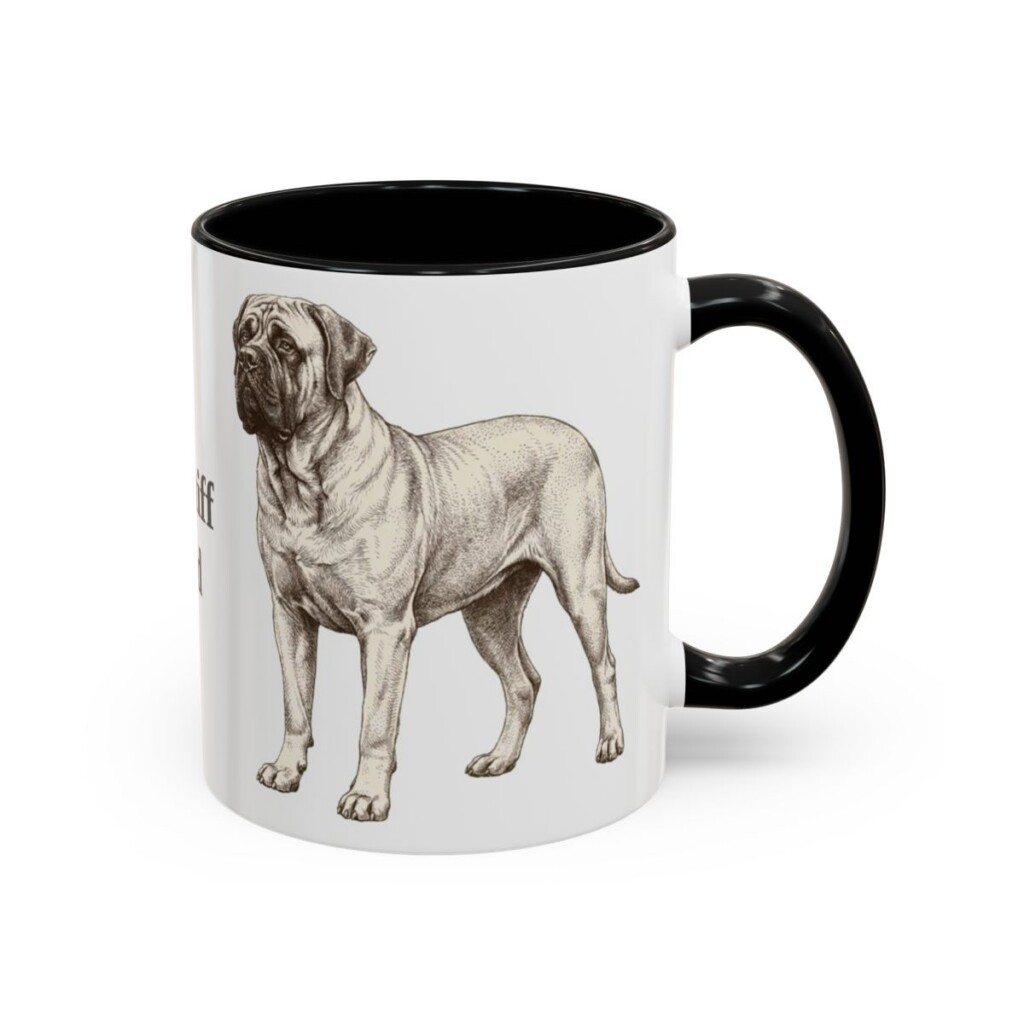 11oz Mastiff Dog Dad Mug, Black, right side view