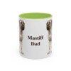 11oz Mastiff Dog Dad Mug, Light Green, front view