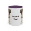 11oz Mastiff Dog Dad Mug, Purple, front view