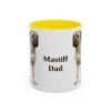 11oz Mastiff Dog Dad Mug, Yellow, front view