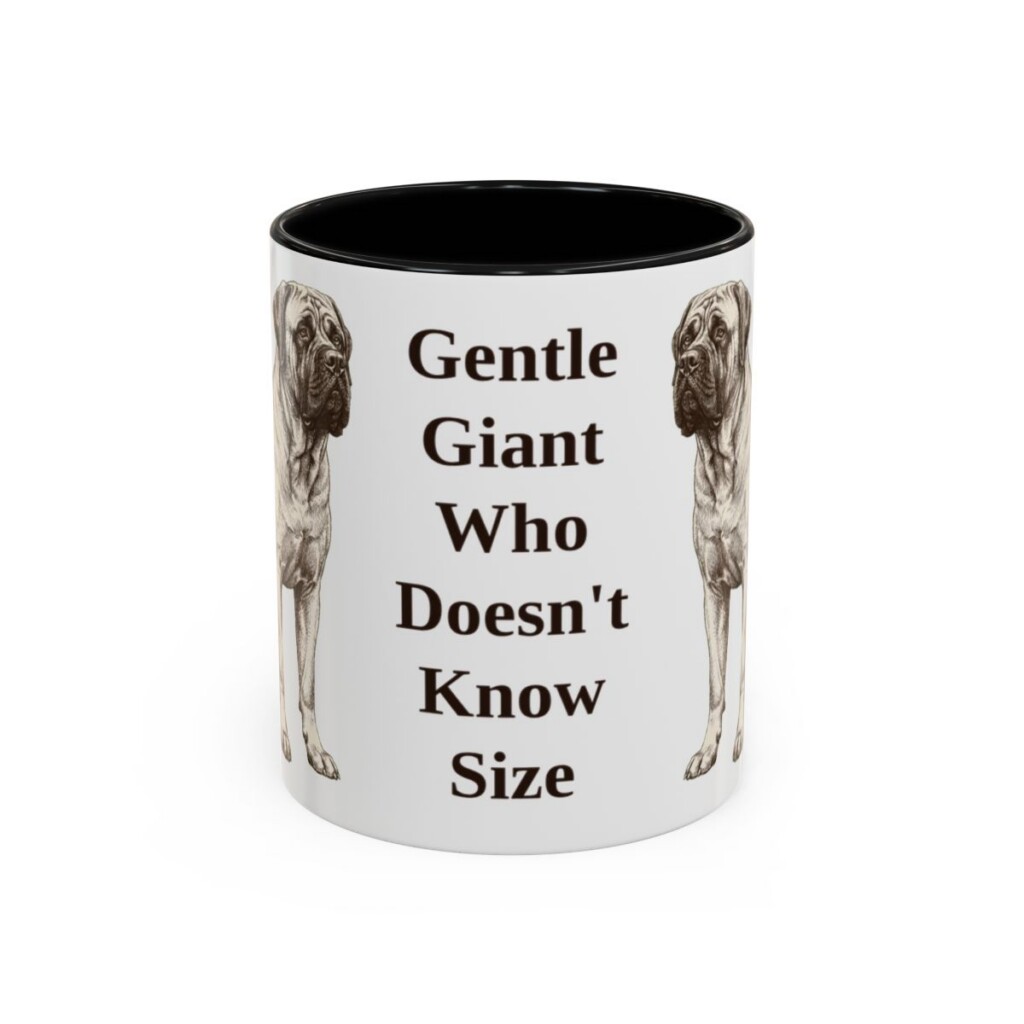 11oz Funny Mastiff Mug, Black, front view