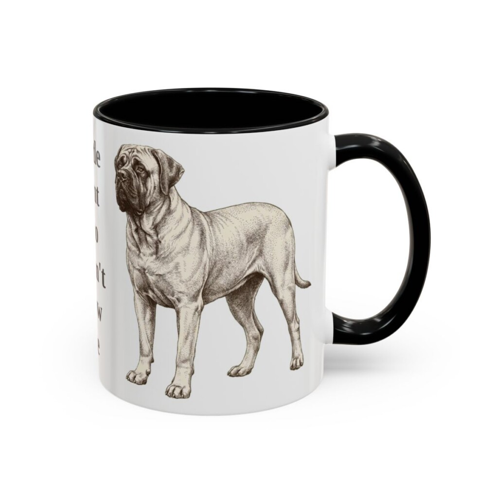 11oz Funny Mastiff Mug, Black, right side view