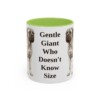 11oz Funny Mastiff Mug, Light Green, front view