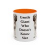 11oz Funny Mastiff Mug, Orange, front view