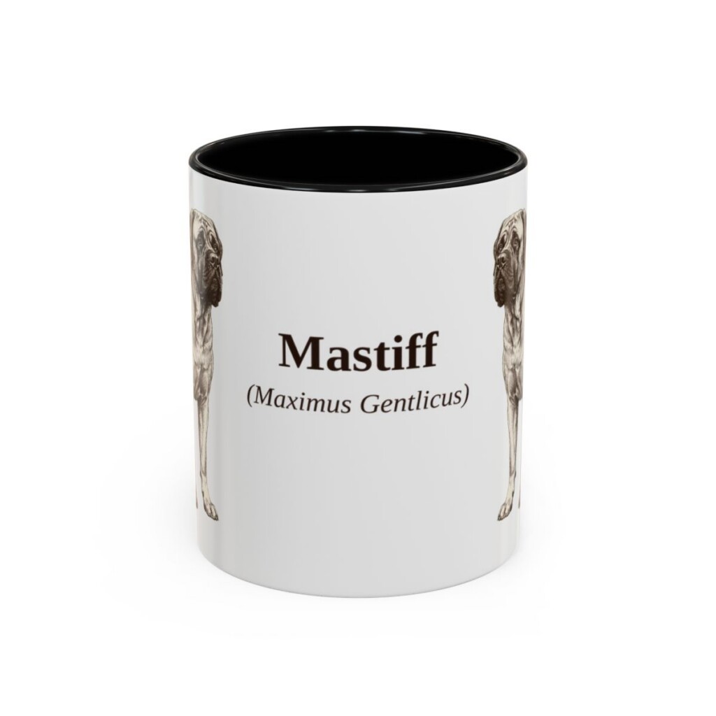 11oz Mastiff Latin Mug, Black, front view
