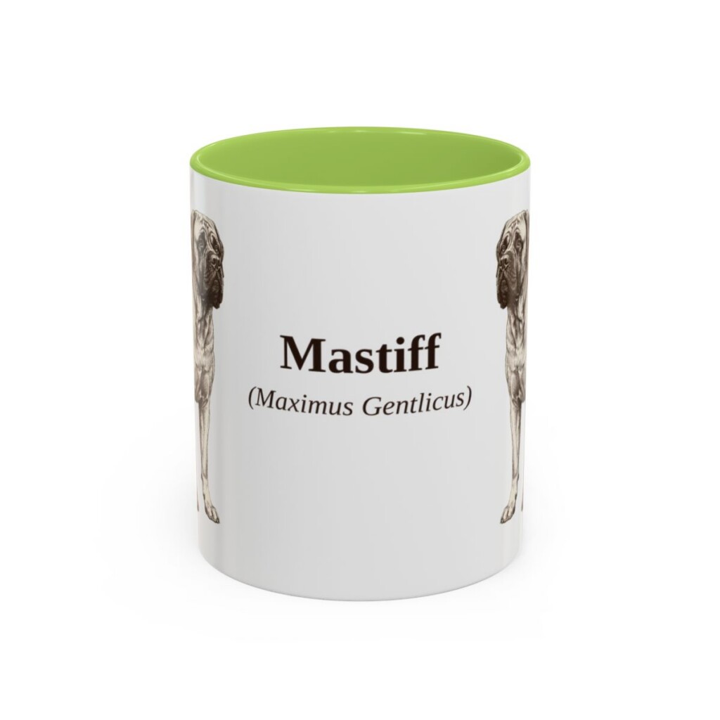 11oz Mastiff Latin Mug, Light Green, front view