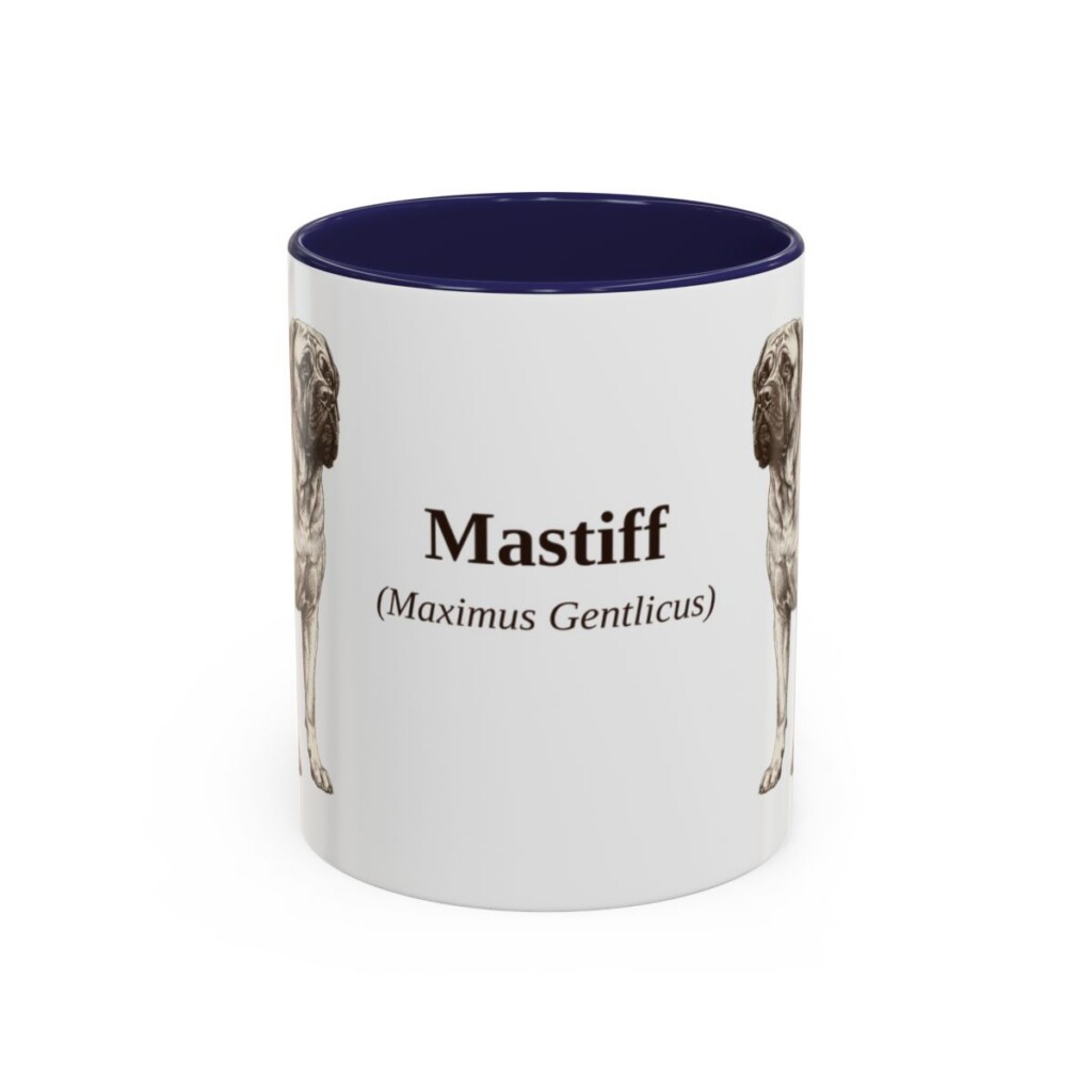 11oz Mastiff Latin Mug, Navy, front view