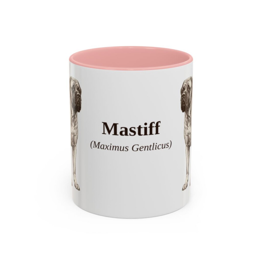 11oz Mastiff Latin Mug, Pink, front view