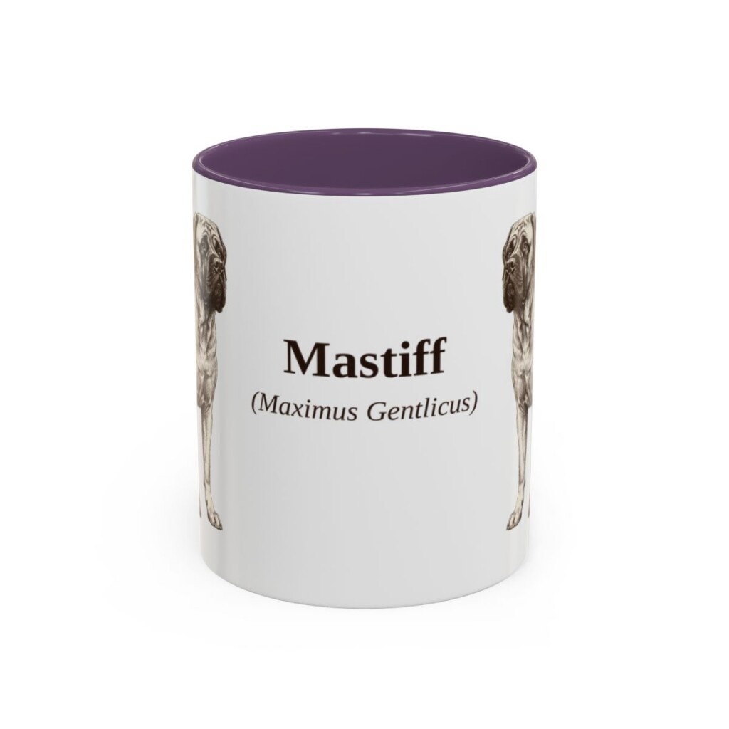 11oz Mastiff Latin Mug, Purple, front view