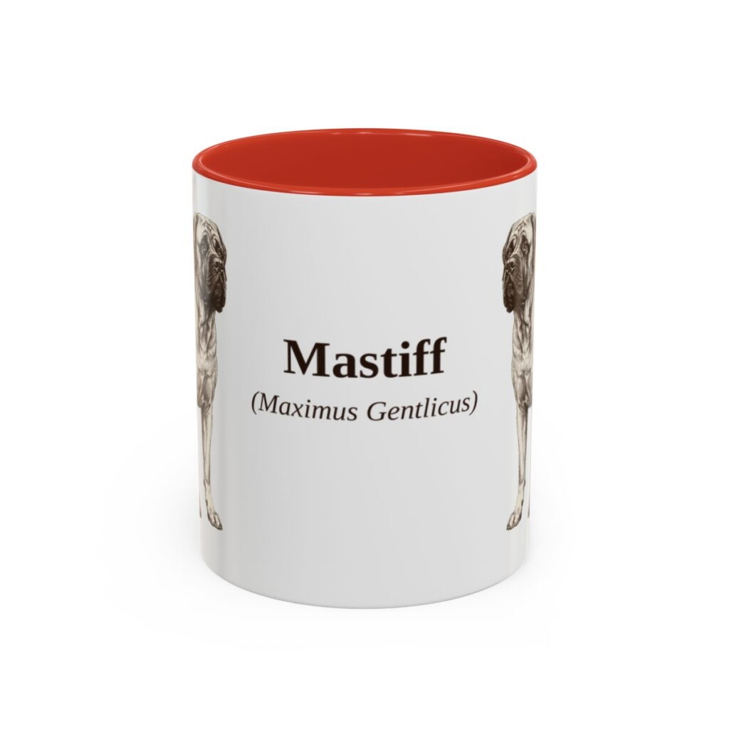 11oz Mastiff Latin Mug, Red, front view