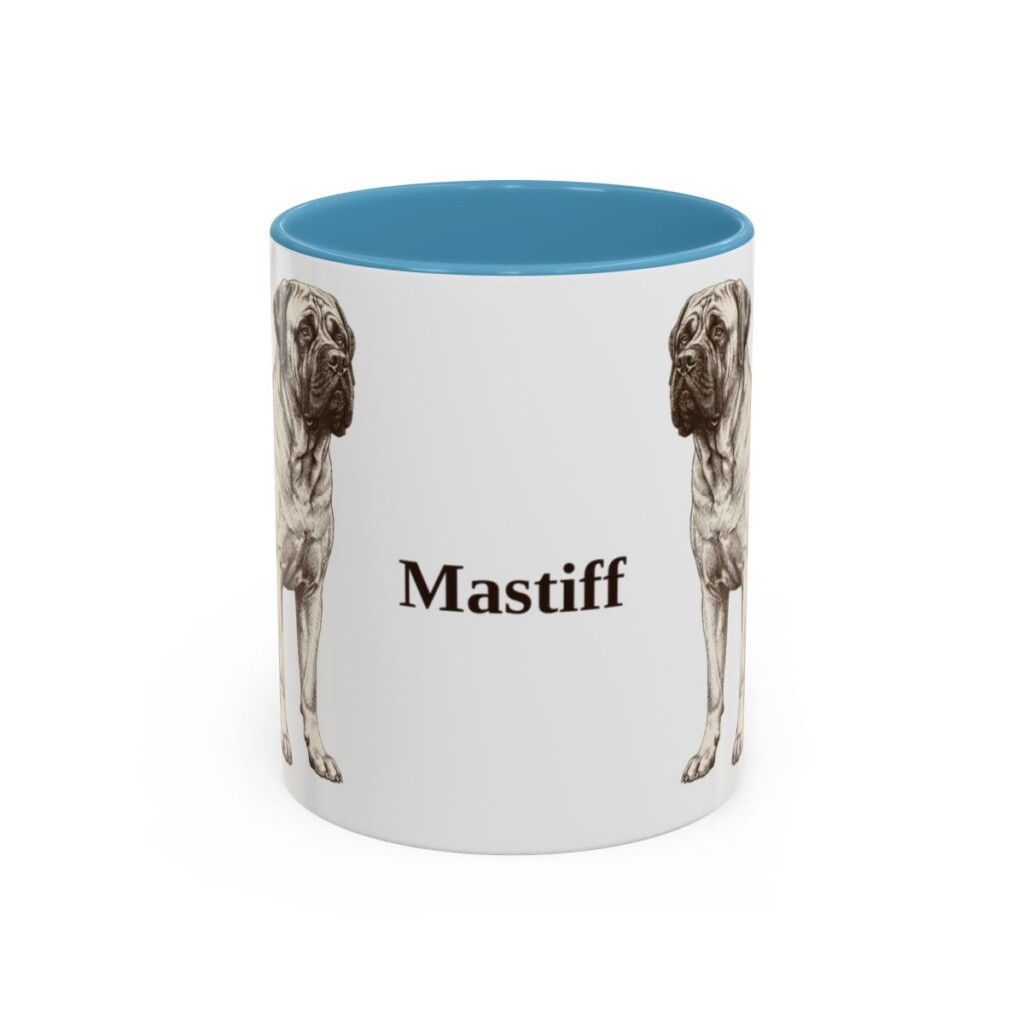 11oz Mastiff Mug, Light Blue, front view