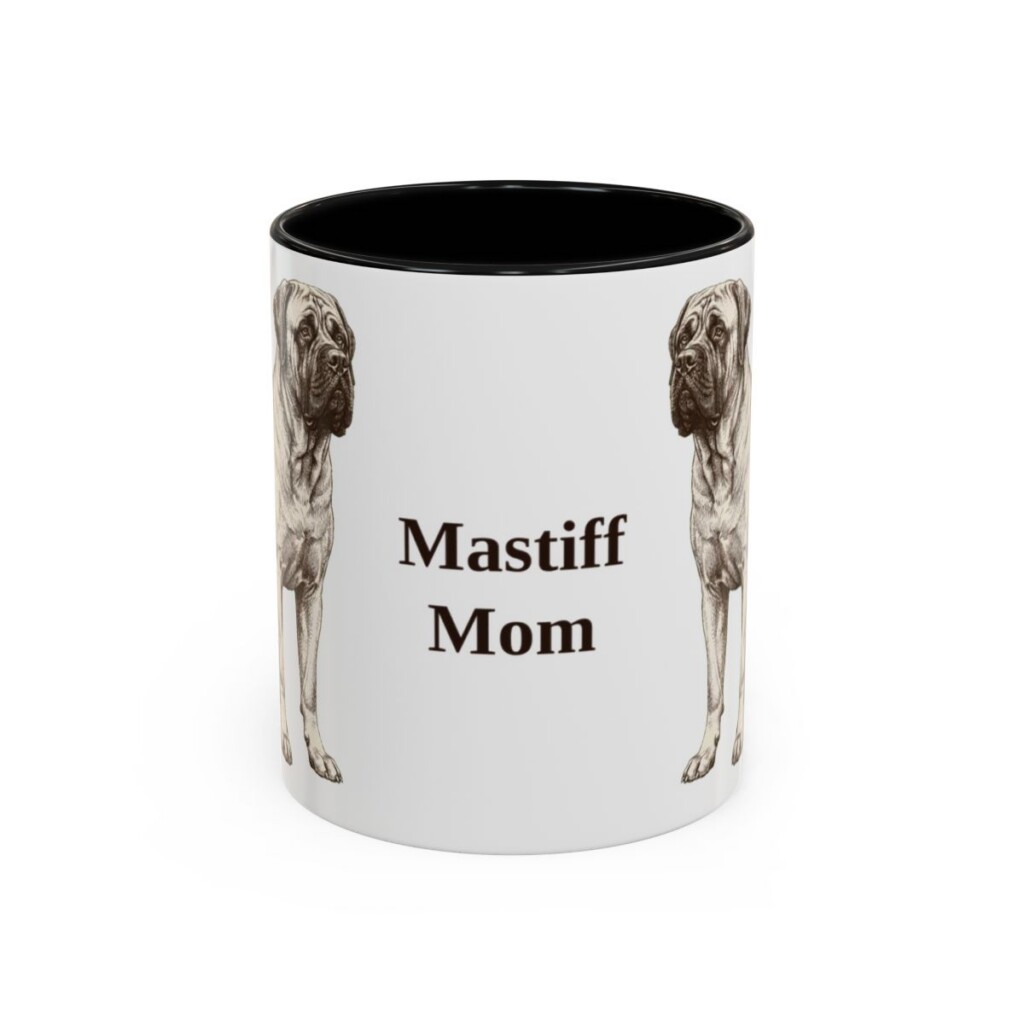 11oz Mastiff Dog Mom Mug, Black, front view