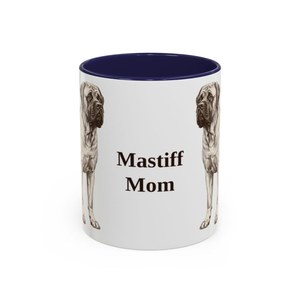 11oz Mastiff Dog Mom Mug, Navy, front view
