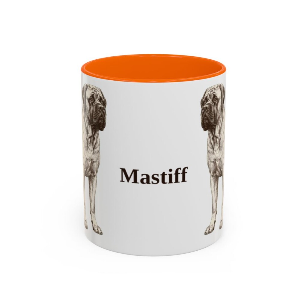 11oz Mastiff Mug, Orange, front view