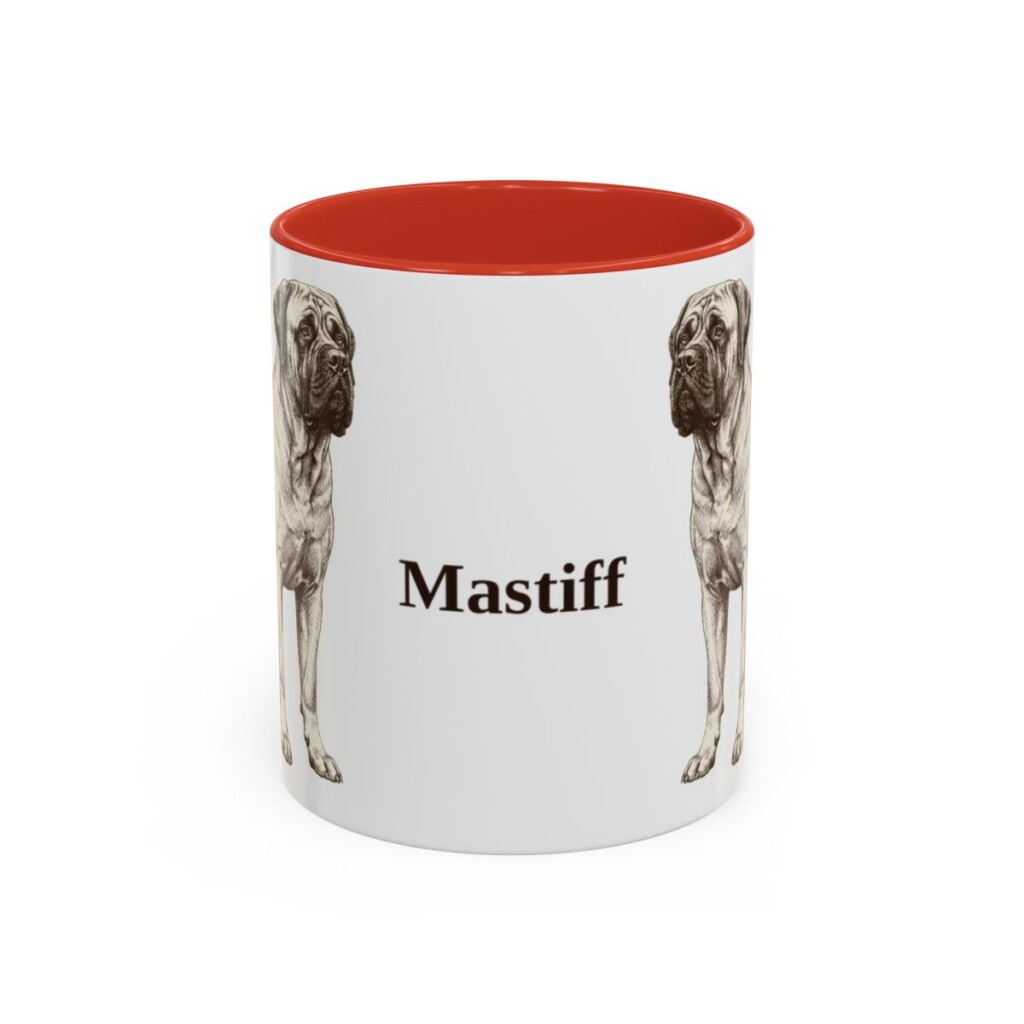 11oz Mastiff Mug, Red, front view