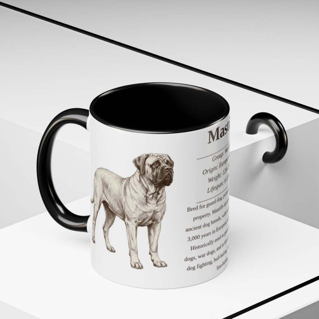 11oz Mastiff Mug, Black, lifestyle photo