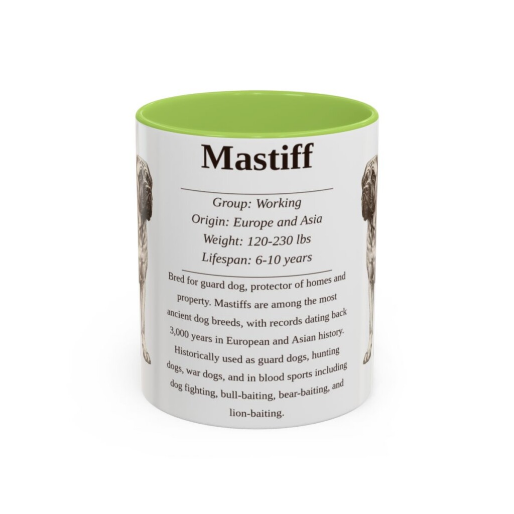 11oz Mastiff Mug, Light Green, front view