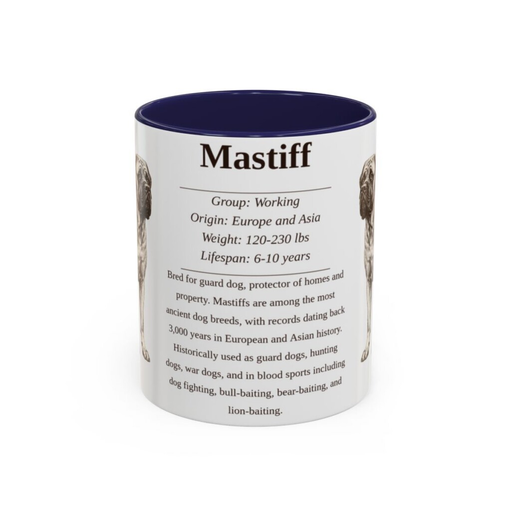 11oz Mastiff Mug, Navy, front view