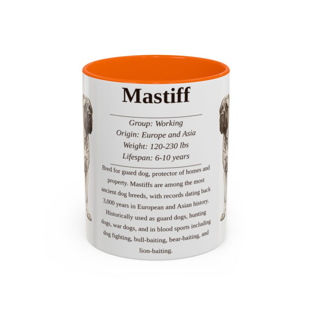 11oz Mastiff Mug, Orange, front view
