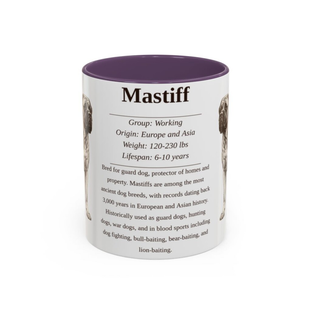 11oz Mastiff Mug, Purple, front view
