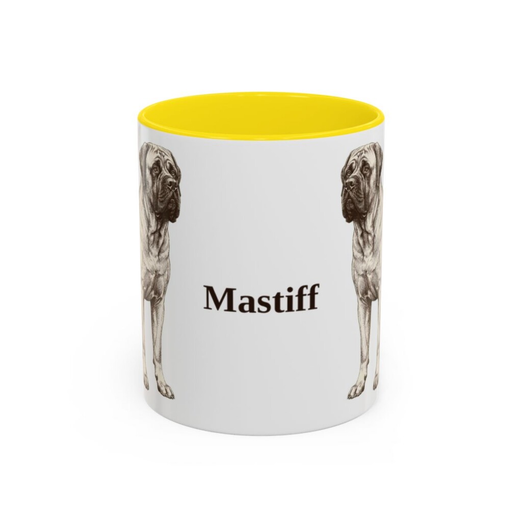 11oz Mastiff Mug, Yellow, front view