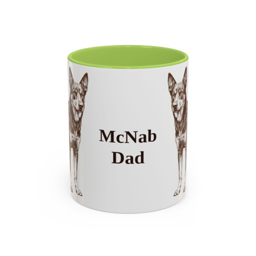11oz-mcnab-mug-dad-light-green 11oz McNab Dog Dad Mug, Light Green, front view