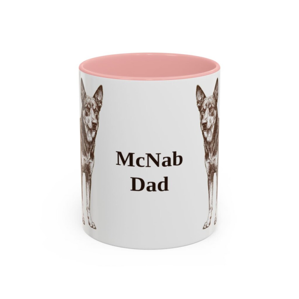11oz-mcnab-mug-dad-pink 11oz McNab Dog Dad Mug, Pink, front view