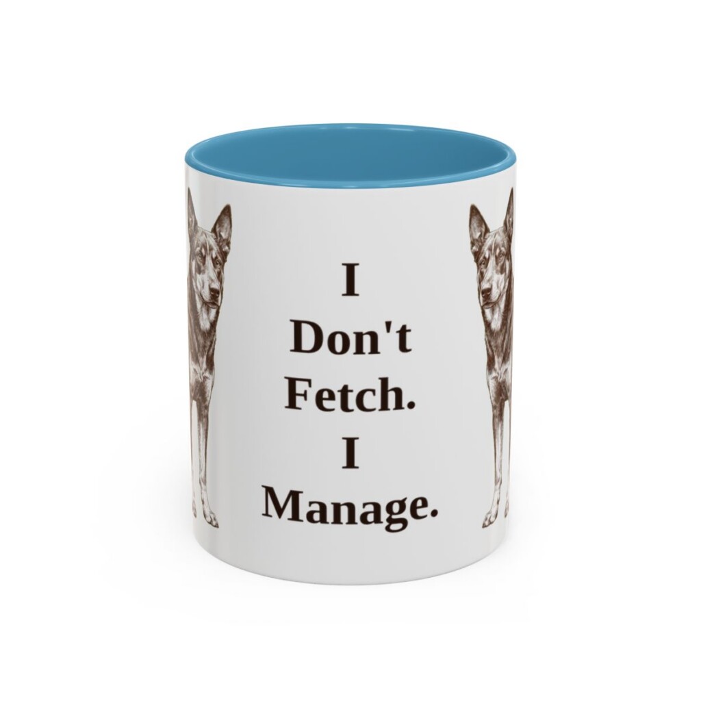11oz Funny McNab Mug, Light Blue, front view