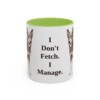 11oz Funny McNab Mug, Light Green, front view